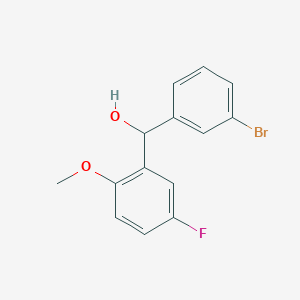 molecular formula C14H12BrFO2 B7872328 (3-Bromophenyl)(5-fluoro-2-methoxyphenyl)methanol 