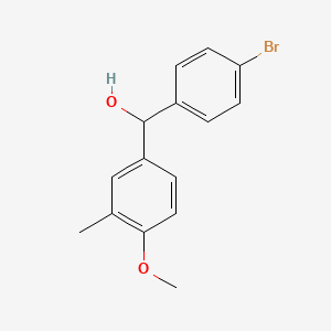 molecular formula C15H15BrO2 B7872397 (4-Bromophenyl)(4-methoxy-3-methylphenyl)methanol 