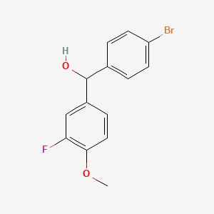 molecular formula C14H12BrFO2 B7872416 (4-Bromophenyl)(3-fluoro-4-methoxyphenyl)methanol 