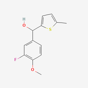 molecular formula C13H13FO2S B7872429 3-Fluoro-4-methoxyphenyl-(5-methyl-2-thienyl)methanol 