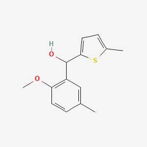 molecular formula C14H16O2S B7872492 (2-Methoxy-5-methylphenyl)(5-methylthiophen-2-yl)methanol 