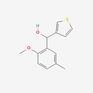 molecular formula C13H14O2S B7872502 2-Methoxy-5-methylphenyl-(3-thienyl)methanol 