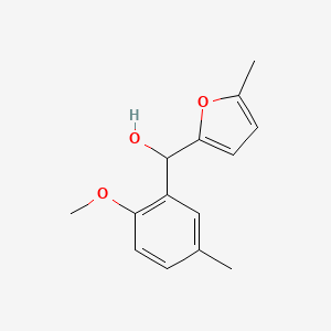 molecular formula C14H16O3 B7872507 (2-Methoxy-5-methylphenyl)(5-methylfuran-2-yl)methanol 