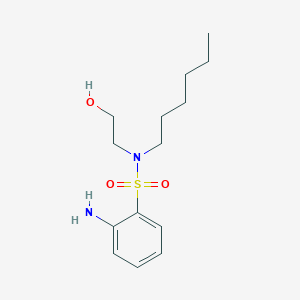 molecular formula C14H24N2O3S B7872520 2-amino-N-hexyl-N-(2-hydroxyethyl)benzenesulfonamide 