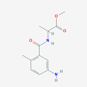 molecular formula C12H16N2O3 B7872618 Methyl 2-[(5-amino-2-methylphenyl)formamido]propanoate 