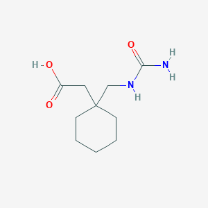 molecular formula C10H18N2O3 B7872693 2-(1-[(Carbamoylamino)methyl]cyclohexyl)acetic acid 