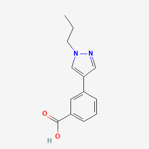 molecular formula C13H14N2O2 B7872767 3-(1-Propyl-1H-pyrazol-4-yl)benzoic acid 