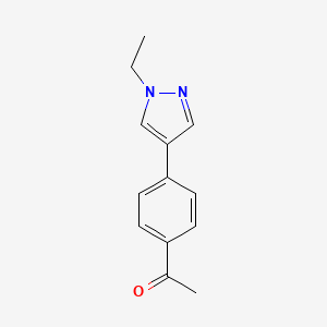 molecular formula C13H14N2O B7872774 1-[4-(1-Ethyl-1H-pyrazol-4-yl)phenyl]ethan-1-one 