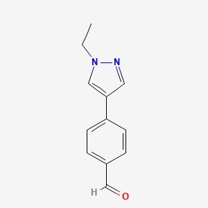 molecular formula C12H12N2O B7872779 4-(1-Ethyl-1H-pyrazol-4-yl)benzaldehyde 