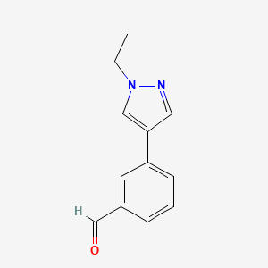 molecular formula C12H12N2O B7872785 3-(1-Ethyl-1H-pyrazol-4-yl)benzaldehyde 