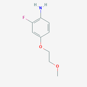 molecular formula C9H12FNO2 B7872790 2-Fluoro-4-(2-methoxyethoxy)aniline 