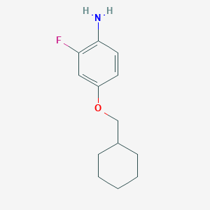 molecular formula C13H18FNO B7872793 4-(Cyclohexylmethoxy)-2-fluoroaniline 