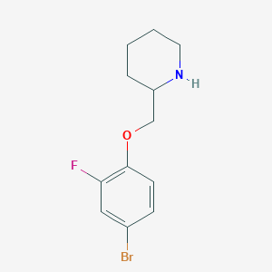 molecular formula C12H15BrFNO B7872864 2-(4-Bromo-2-fluoro-phenoxymethyl)-piperidine 