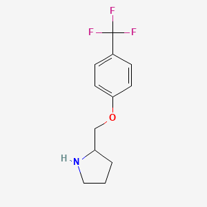 molecular formula C12H14F3NO B7872875 2-[[4-(Trifluoromethyl)phenoxy]methyl]pyrrolidine 