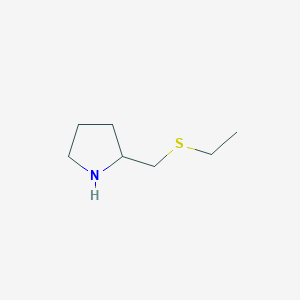 molecular formula C7H15NS B7872879 2-[(Ethylsulfanyl)methyl]pyrrolidine 