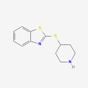 molecular formula C12H14N2S2 B7872907 2-(Piperidin-4-ylthio)benzo[D]thiazole 