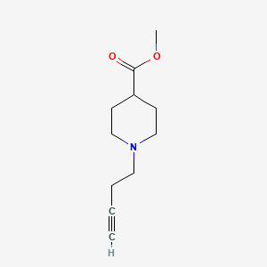 molecular formula C11H17NO2 B7872943 Methyl 1-(but-3-yn-1-yl)piperidine-4-carboxylate 