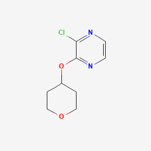 molecular formula C9H11ClN2O2 B7872980 2-chloro-3-(tetrahydro-2H-pyran-4-yloxy)pyrazine 