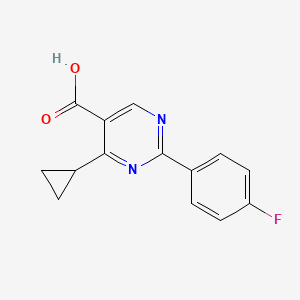 molecular formula C14H11FN2O2 B7873003 4-Cyclopropyl-2-(4-fluorophenyl)pyrimidine-5-carboxylic acid 