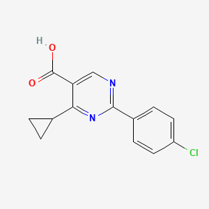 molecular formula C14H11ClN2O2 B7873011 2-(4-Chlorophenyl)-4-cyclopropylpyrimidine-5-carboxylic acid 