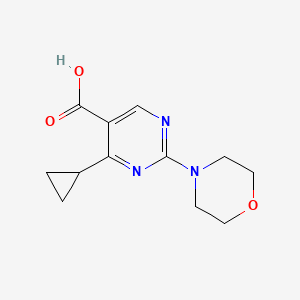 molecular formula C12H15N3O3 B7873023 4-Cyclopropyl-2-morpholinopyrimidine-5-carboxylic acid 