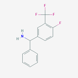 molecular formula C14H11F4N B7873120 (4-Fluoro-3-(trifluoromethyl)phenyl)(phenyl)methanamine 