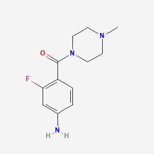 molecular formula C12H16FN3O B7873151 3-Fluoro-4-(4-methylpiperazine-1-carbonyl)aniline 