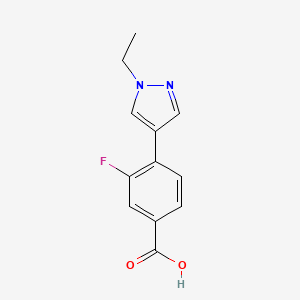 molecular formula C12H11FN2O2 B7873163 4-(1-Ethyl-1H-pyrazol-4-yl)-3-fluorobenzoic acid 