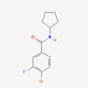 molecular formula C12H13BrFNO B7873165 4-bromo-N-cyclopentyl-3-fluorobenzamide 
