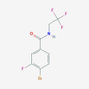 molecular formula C9H6BrF4NO B7873170 4-bromo-3-fluoro-N-(2,2,2-trifluoroethyl)benzamide 