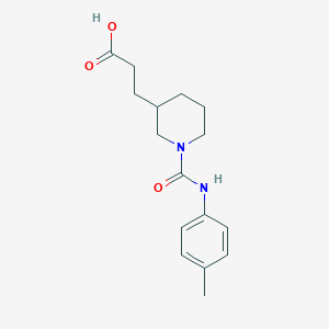 molecular formula C16H22N2O3 B7873178 3-[1-(4-Toluidinocarbonyl)-3-piperidyl]propanoic acid 