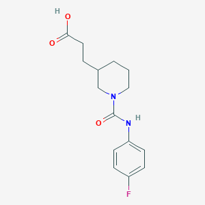 molecular formula C15H19FN2O3 B7873201 3-{1-[(4-Fluoroanilino)carbonyl]-3-piperidyl}propanoic acid 