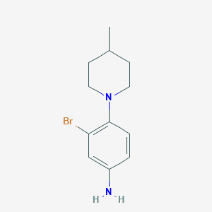 molecular formula C12H17BrN2 B7873207 [3-Bromo-4-(4-methylpiperidin-1-yl)phenyl]amine 