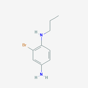 molecular formula C9H13BrN2 B7873217 2-bromo-1-N-propylbenzene-1,4-diamine 