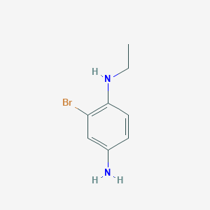 molecular formula C8H11BrN2 B7873222 2-bromo-1-N-ethylbenzene-1,4-diamine 