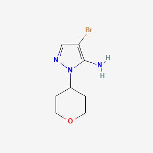 molecular formula C8H12BrN3O B7873292 4-bromo-1-(oxan-4-yl)-1H-pyrazol-5-amine 