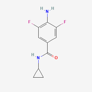 molecular formula C10H10F2N2O B7873359 4-amino-N-cyclopropyl-3,5-difluorobenzamide 