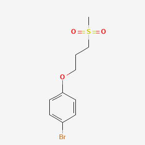 molecular formula C10H13BrO3S B7873393 1-Bromo-4-(3-(methylsulfonyl)propoxy)benzene 