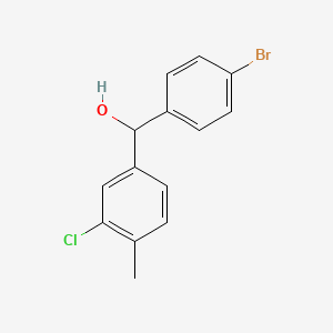 molecular formula C14H12BrClO B7873398 (4-Bromophenyl)(3-chloro-4-methylphenyl)methanol 