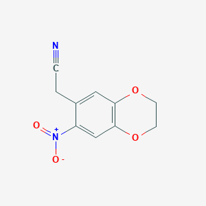 molecular formula C10H8N2O4 B7873409 (7-Nitro-2,3-dihydro-1,4-benzodioxin-6-yl)acetonitrile 