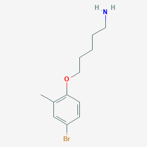 molecular formula C12H18BrNO B7873436 5-(4-Bromo-2-methylphenoxy)pentan-1-amine 