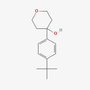 molecular formula C15H22O2 B7873459 4-(4-Tert-butylphenyl)oxan-4-ol 
