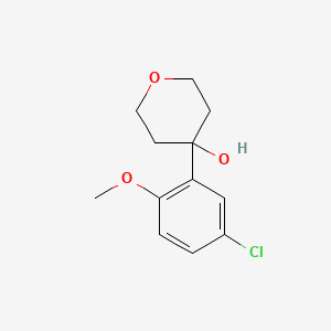 molecular formula C12H15ClO3 B7873478 4-(5-Chloro-2-methoxyphenyl)oxan-4-ol 
