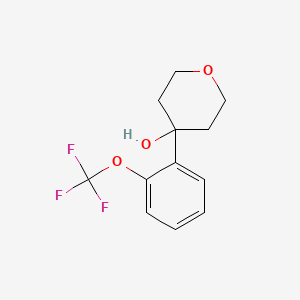 molecular formula C12H13F3O3 B7873494 4-[2-(Trifluoromethoxy)phenyl]oxan-4-ol 
