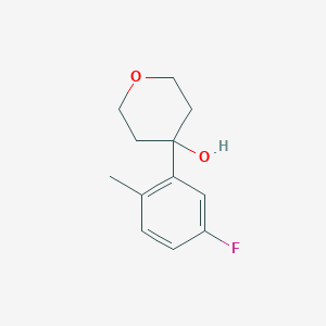 molecular formula C12H15FO2 B7873499 4-(5-Fluoro-2-methylphenyl)oxan-4-ol 