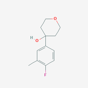 molecular formula C12H15FO2 B7873508 4-(4-Fluoro-3-methylphenyl)oxan-4-ol 