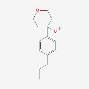 molecular formula C14H20O2 B7873566 4-(4-Propylphenyl)oxan-4-ol 