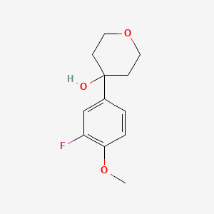 molecular formula C12H15FO3 B7873573 4-(3-Fluoro-4-methoxyphenyl)oxan-4-ol 