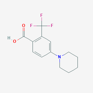 molecular formula C13H14F3NO2 B7873683 4-(Piperidin-1-yl)-2-(trifluoromethyl)benzoic acid 