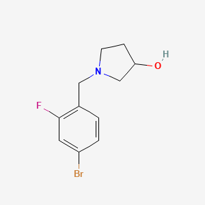 molecular formula C11H13BrFNO B7873704 1-[(4-Bromo-2-fluorophenyl)methyl]pyrrolidin-3-ol 